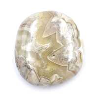 White Crazy Lace Agate Palm Stone