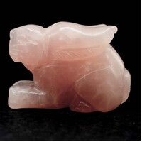 Rose Quartz Rabbit Carving [Type 2]