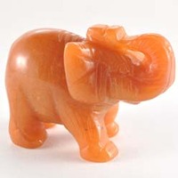 Red Aventurine Elephant Carving