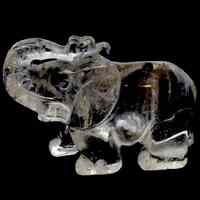 Clear Quartz Elephant Carving