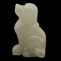 Clear Quartz Dog Carving