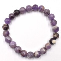 Chevron Amethyst Bead Bracelet