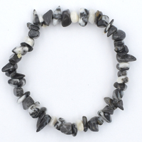 Black &amp; White Zebra Jasper Chip Bracelet