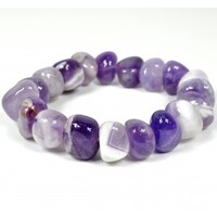 Chevron Amethyst Tumbled Bracelet