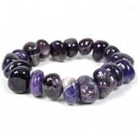 Chevron Amethyst Tumbled Bracelet