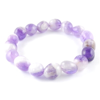 Chevron Amethyst Tumbled Bracelet