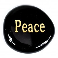 Peace Obsidian Black Word Stone