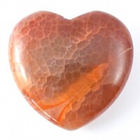 Fire Agate Heart Carving [Medium]