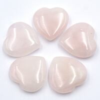 Rose Quartz Heart Carving [Mini -5pcs]