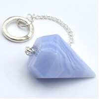 Blue Lace Agate Six Sided Pendulum