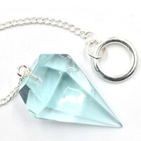 Light Blue Obsidian Six Sided Pendulum