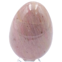 Pink Petrified Wood Egg Carving