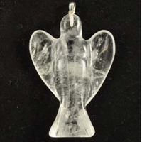 Clear Quartz Angel Pendant Carving