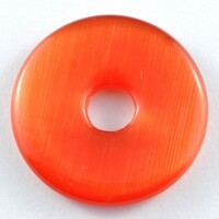 Red Cat Eye Donut Pendant Carving