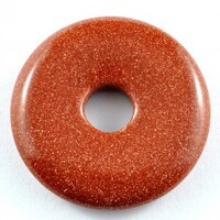 Gold Goldstone Donut Pendant Carving