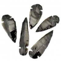 Black Obsidian Arrowhead Pendant Carving [5 pcs]