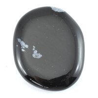 White Snowflake Obsidian Palm Stone