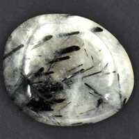 Tourmalinated Quartz Palm Stone