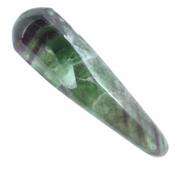 Rainbow Fluorite Tapered &amp; Round Wand Carving