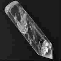 Clear Quartz Single Point Wand Carving