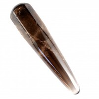 Smoky Quartz Tapered &amp; Round Wand Carving [Dark]